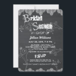 Invitation Black Chalkboard Rustique<br><div class="desc">Tableau noir rustique. Découvrez ce design de tableau rustique Monogram 3d. Retro recherche Vintage pour votre Fête des mariées. Monogrammes,  texte et noms sont faciles à changer pour répondre à vos besoins. Toutes les oeuvres et images ©nuptial.</div>