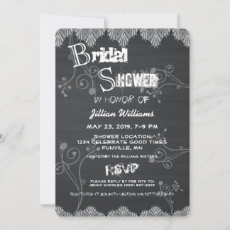Invitation Black Chalkboard Rustique
