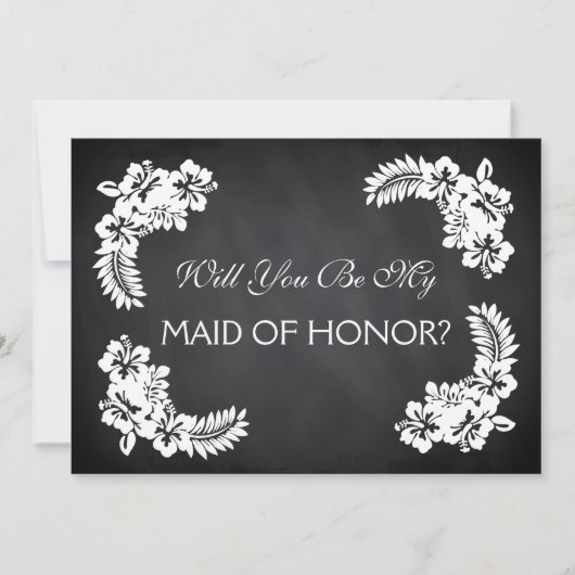 Invitation Black ChalkBoard serez-vous ma MAID OF HONOR (Devant)
