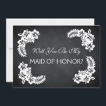 Invitation Black ChalkBoard serez-vous ma MAID OF HONOR<br><div class="desc">C'est Black Board, Chalk Board Colorful Floral bordure donnera une apparence élégante en disant Serez-vous ma demoiselle d'honneur à votre mariée. C'est le mieux pour la mariée, qui aime les fleurs et le design floral. C'est une façon vraiment amusante de demander aux femmes spéciales de votre vie de se tenir...</div>