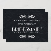 Invitation Black ChalkBoard Serez-vous ma servante d'éducatio (Devant / Derrière)