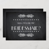 Invitation Black ChalkBoard Serez-vous ma servante d'éducatio (Devant / Derrière)