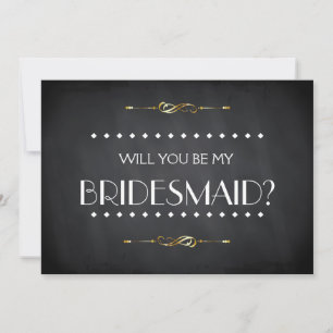 Invitation Black ChalkBoard Serez-vous mon Bridesmaid Invitat
