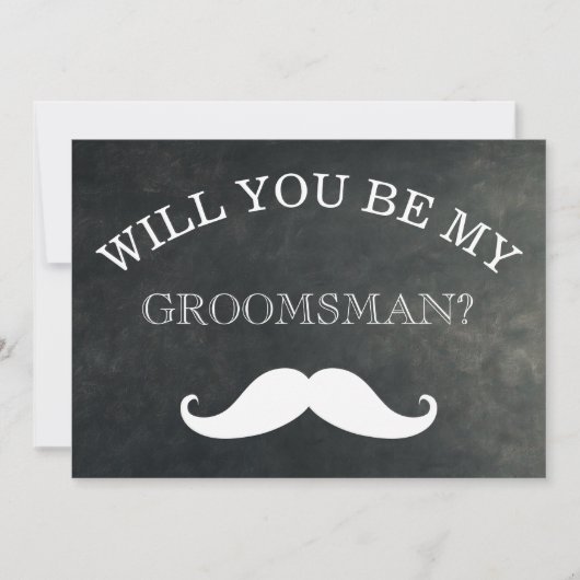 Invitation Black Chalkboard Serez-Vous Mon Groomsman (Devant)