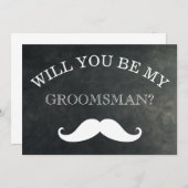 Invitation Black Chalkboard Serez-Vous Mon Groomsman (Devant / Derrière)