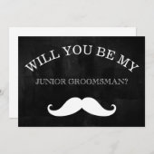 Invitation Black Chalkboard Serez-Vous Mon Groomsman (Devant / Derrière)