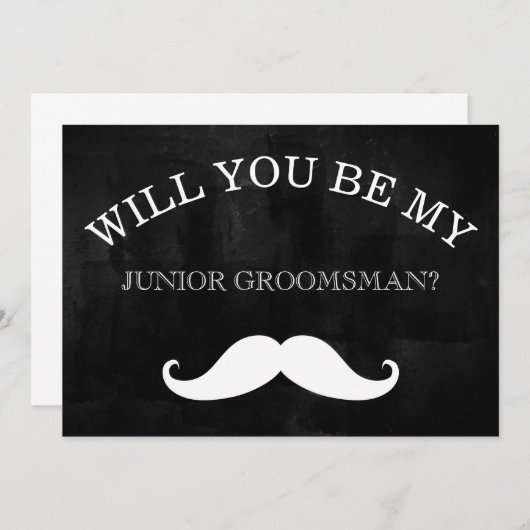 Invitation Black Chalkboard Serez-Vous Mon Groomsman (Devant / Derrière)