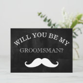 Invitation Black Chalkboard Serez-Vous Mon Groomsman (Debout devant)
