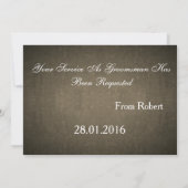 Invitation Black Chalkboard Suitup Serez-vous mon groom (Dos)