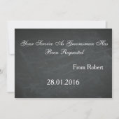 Invitation Black Chalkboard Suitup Serez-vous mon groom I (Dos)