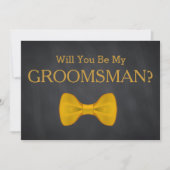 Invitation Black Chalkboard Will You Be my Groomsman (Devant)