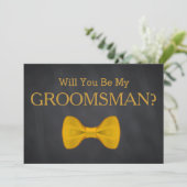 Invitation Black Chalkboard Will You Be my Groomsman (Debout devant)