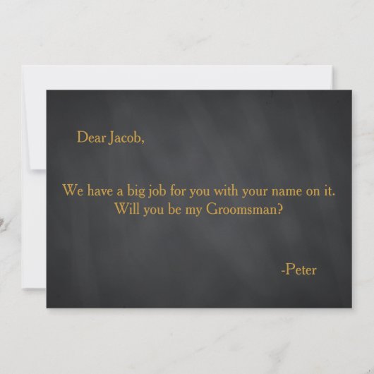 Invitation Black Chalkboard Will You Be my Groomsman (Dos)