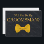 Invitation Black Chalkboard Will You Be my Groomsman<br><div class="desc">Ce 5" x 7" beau temps à votre service est demandé en tant que Porteur d'anneau, Meilleur Homme, Carte d'invitation Groomsman. C'est mieux pour le marié. Si vous cherchez à demander à quelqu'un d'être votre toiletteur pour votre futur mariage, alors pourquoi ne pas choisir ces cartes de toiletteur. Cette carte...</div>