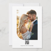 Invitation Black & Champagne Photo/QR Code Floral Wedding (Dos)