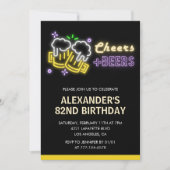 Invitation Black Cheers Beer Drinks 82e anniversaire invitati (Devant)