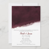 Invitation Black Cherry Aquarelle & Or Moderne Mariage chic (Devant)