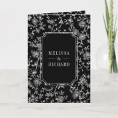 Invitation Black Chinoiserie Crest QR Code Wedding (Devant)