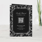 Invitation Black Chinoiserie Crest QR Code Wedding (Dos)