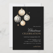 Invitation Black Christmas Celebration Office Corporate Party (Devant)