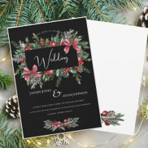 Black Christmas Wreath Red Winter Festive Mariage