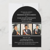 Invitation Black College University 3 Photo Arch Graduation (Devant)