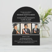 Invitation Black College University 3 Photo Arch Graduation (Debout devant)