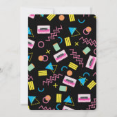 Invitation Black Colorful 80's Retro Anniversaire Party (Dos)