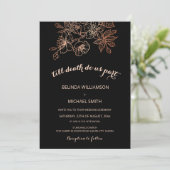 Invitation Black Copper Floral | Goth Wedding (Debout devant)