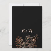 Invitation Black Copper Floral | Mariage Gothique (Dos)