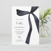 Invitation Black Coquette Bow Elégant 30e anniversaire (Debout devant)