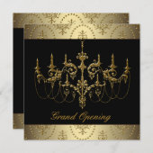 Invitation Black Corporate Business Grand Ouverture (Devant / Derrière)