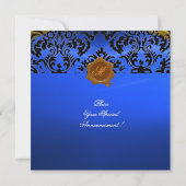 Invitation BLACK CORSAIR SKULL & FLEUR DE LIS MONOGRAM bleu (Dos)