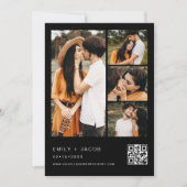 Invitation Black Couple's Shower Photo Code QR (Devant)