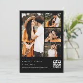 Invitation Black Couple's Shower Photo Code QR (Debout devant)