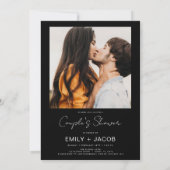 Invitation Black Couple's Shower Photo Code QR (Dos)