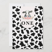 Invitation Black Cow Print Arch Floral Holy Cow 1er Anniversa (Dos)