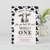 Invitation Black Cow Print Arche Holy Cow 1er Anniversaire (Debout devant)