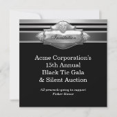 Invitation Black Cravate Corporate Party Fund Raising Event (Devant)