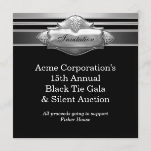 Invitation Black Cravate Corporate Party Fund Raising Event