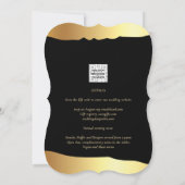 Invitation Black Cravate Mariage Gold Foil Script Élégant évé (Dos)