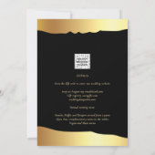 Invitation Black Cravate Mariage Gold Foil Script Élégant évé (Dos)