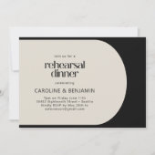 Invitation Black Cream Bold Arch Modern Rehearsal Dinner (Devant)