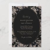 Invitation Black & Cream Chinoiserie Mariage élégant (Devant)
