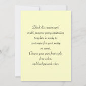 Invitation Black Cream Cocktail Party (Dos)