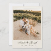 Invitation Black Cream Floral Boho Botanical Modern Wedding (Dos)