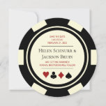 Invitation Black Cream Vegas Wedding Enregistrer La Date Poke<br><div class="desc">Éblouissez vos invités en leur envoyant ces fabuleux style noir,  blanc crémeux,  et puce de poker rouge enregistrer les invitations de date. Ils attendent avec impatience l'invitation officielle à ce mariage incontournable !</div>