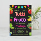 Invitation Black Cute Fruits Tutti Frutti Anniversaire de enf (Debout devant)