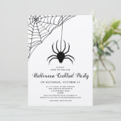Invitation Black Cute Spider Halloween Cocktail Party (Debout devant)