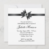 Invitation Black Damask Black White Sweet 16 Party (Dos)